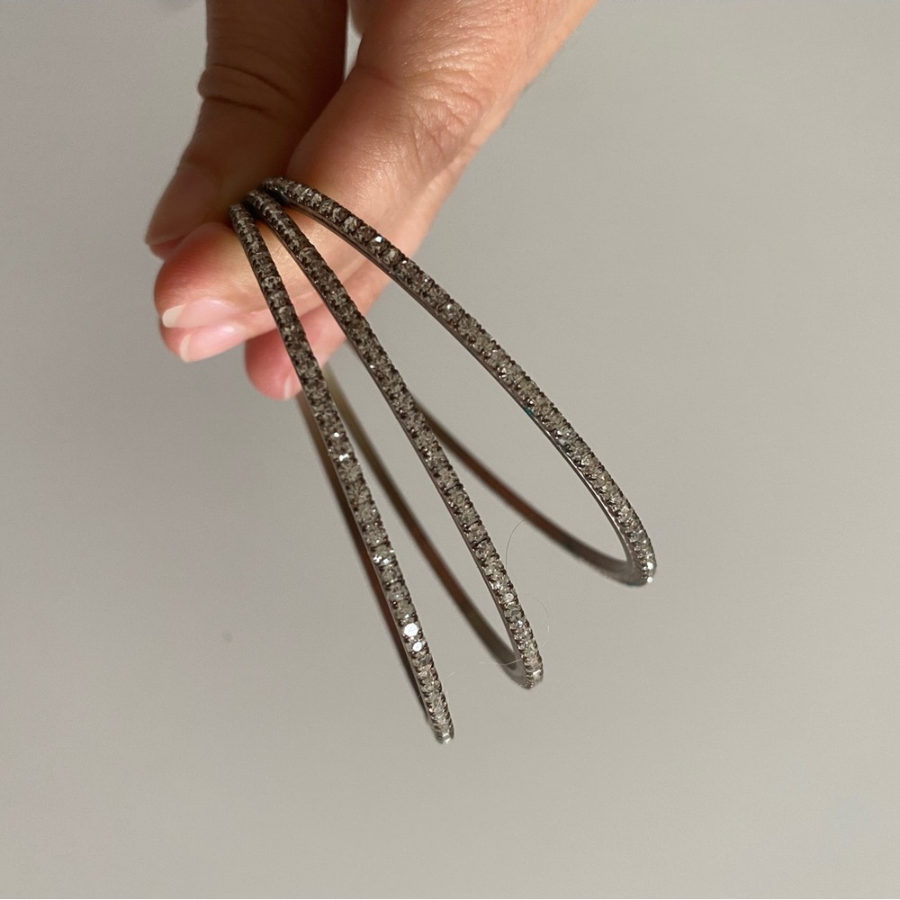 Rose Gold & Crystal Bangles Set of 3